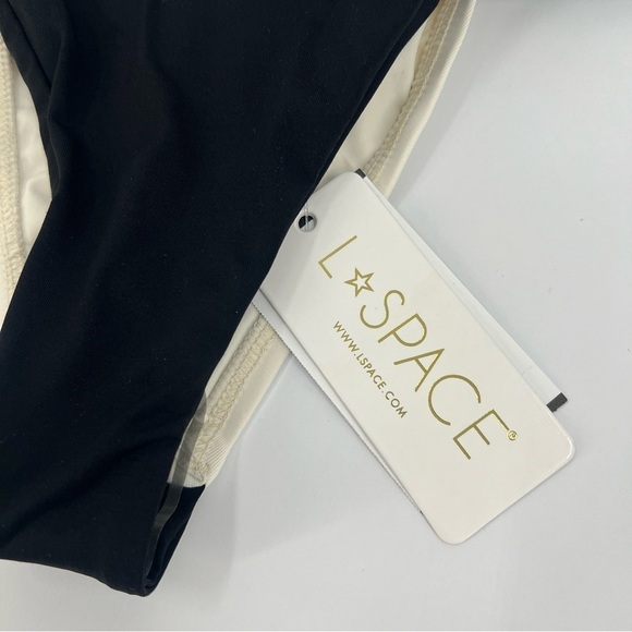 L Space Lovegood Bikini Bottom Classic in Black Cream Size S NEW - Picture 5 of 8